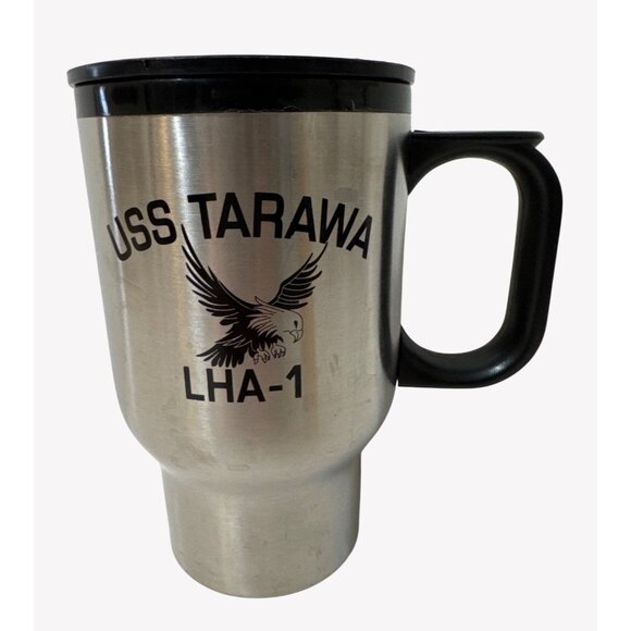 Unbranded Other - Rare USS Tarawa LHA-1 Military Vessel Stainless Steel Travel Mug Collectible